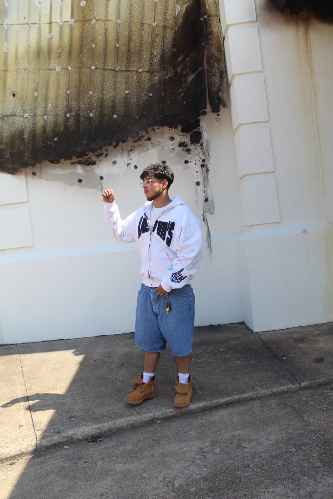 Zip Up Hoodie - White