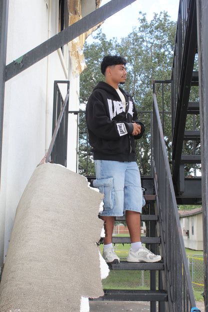 Zip Up Hoodie - Black