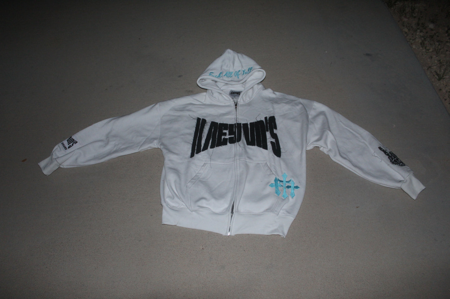 Zip Up Hoodie - White